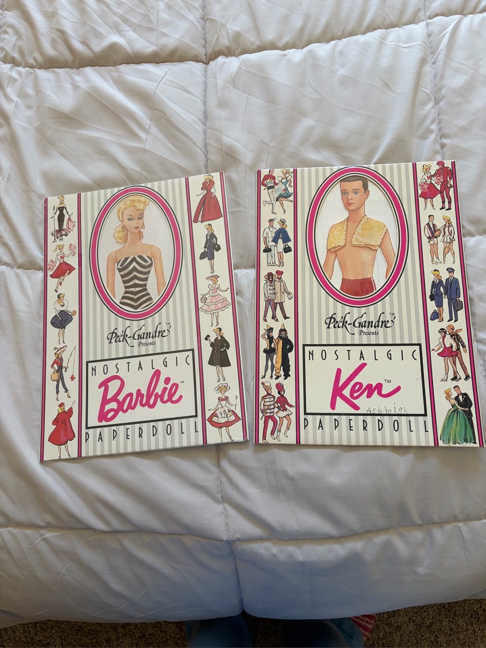 1989 Nostalgic Barbie & Ken Paperdoll Set — Pink, White, Black